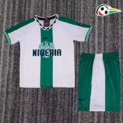 Camisa Nigeria Reserva 1996 Retrô Infantil Branco/Verde