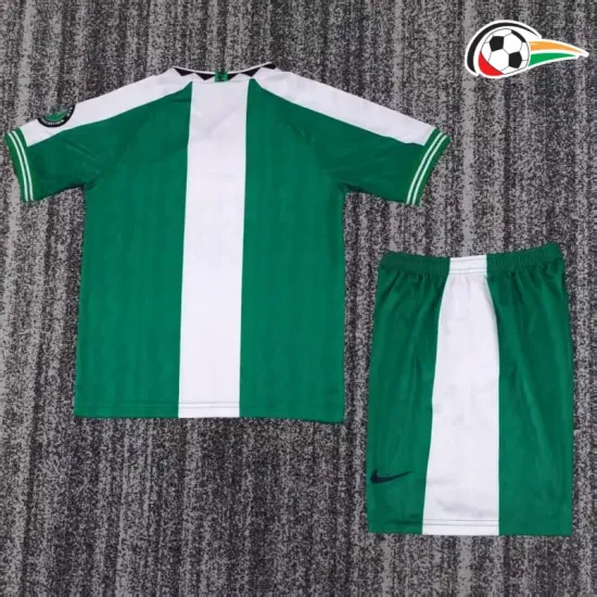 Camisa Nigeria Titular 1996 Retrô Infantil Verde/Branco