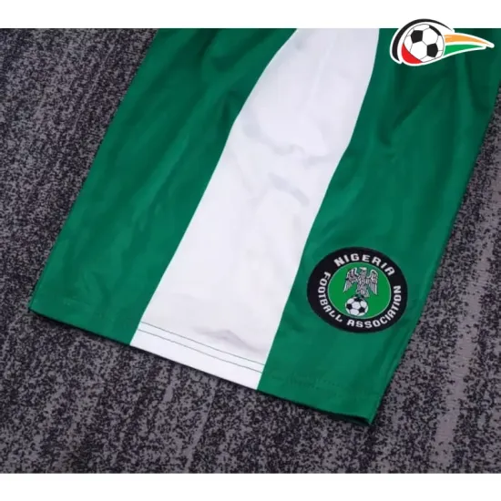 Camisa Nigeria Titular 1996 Retrô Infantil Verde/Branco