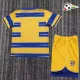 Camisa Parma Calcio Titular 1998/99 Retrô Infantil Amarelo/Azul