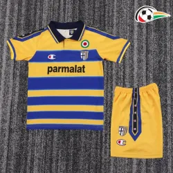 Camisa Parma Calcio Titular 1999/00 Retrô Infantil Amarelo/Azul