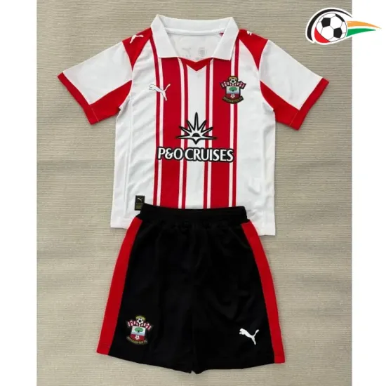 Camisa Southampton Home 2025/2026 Infantil Vermelho/Branco