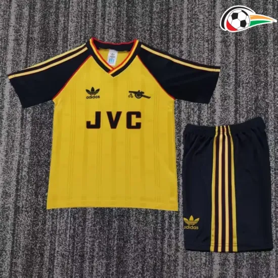 Camisa Arsenal Away 1988/90 Retrô Infantil Amarelo/Preto