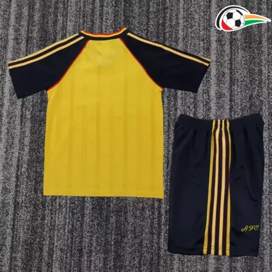 Camisa Arsenal Away 1988/90 Retrô Infantil Amarelo/Preto