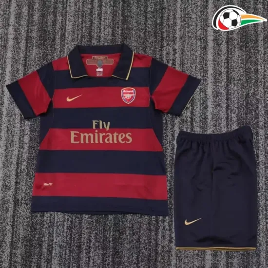 Camisa Arsenal Third 2007/08 Retrô Infantil Vermelho/Preto