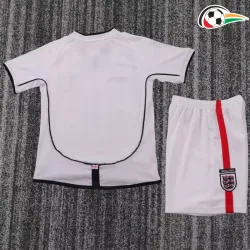 Camisa Inglaterra Home 2002 Retrô Infantil Branco