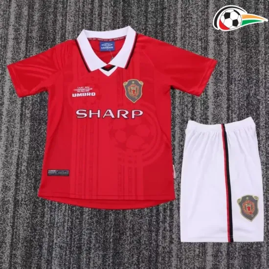 Camisa Manchester United Home 1999/00 Retrô Infantil Vermelho