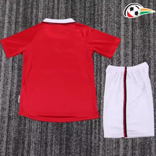 Camisa Manchester United Home 1999/00 Retrô Infantil Vermelho