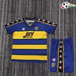 Camisa Parma Calcio Home 2001/02 Retrô Infantil Amarelo/Azul