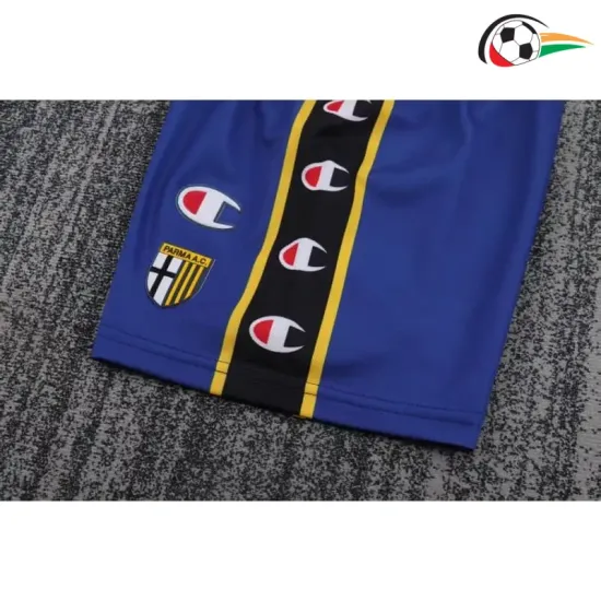 Camisa Parma Calcio Home 2001/02 Retrô Infantil Amarelo/Azul