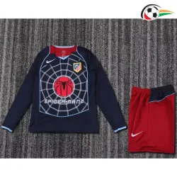 Camisa Atlético de Madrid Away 2004/05 Retrô Infantil ML Azul Marinho