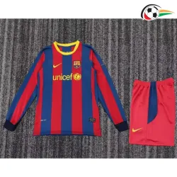 Camisa Barcelona Home 2010/11 Retrô Infantil ML Vermelho/Azul