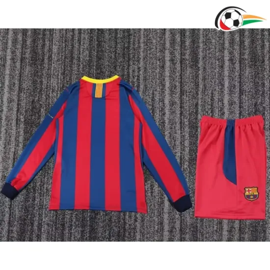 Camisa Barcelona Home 2010/11 Retrô Infantil ML Vermelho/Azul