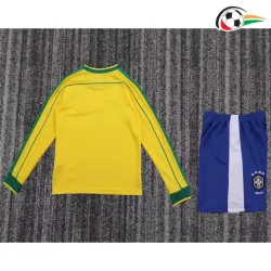 Camisa Brasil Home 1998 Retrô Infantil ML Amarelo