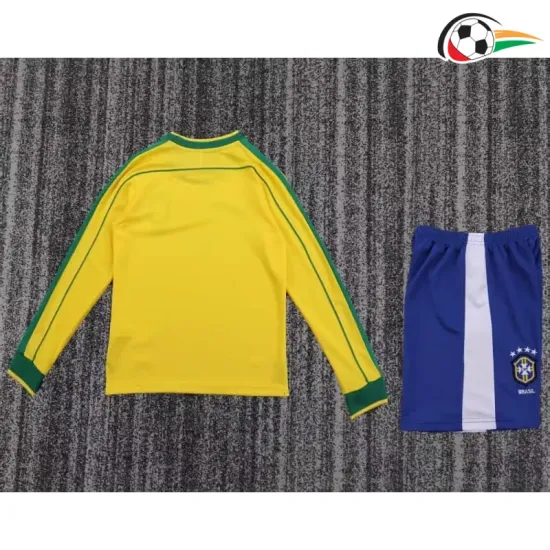 Camisa Brasil Home 1998 Retrô Infantil ML Amarelo