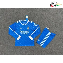 Camisa Real Madrid Third 2025/2026 Infantil ML com Patch HP Azul