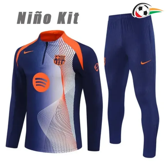 Camisa de treino Barcelona 2025/2026 Infantil Azul/Laranja
