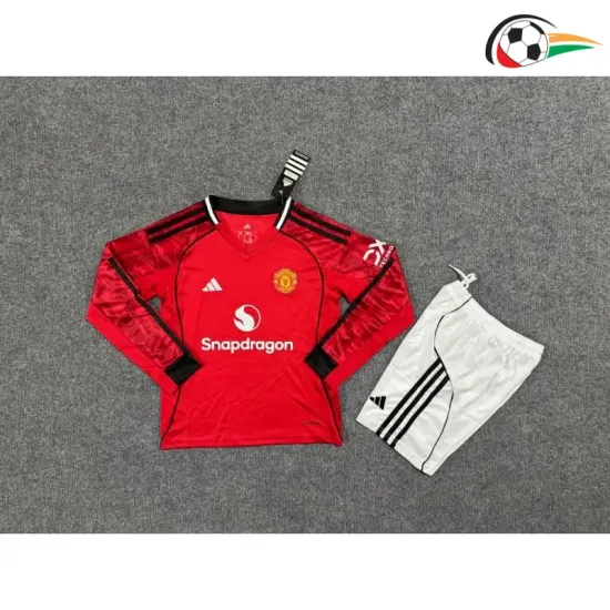 Camisa Manchester United Home 2025/2026 Infantil ML Vermelho