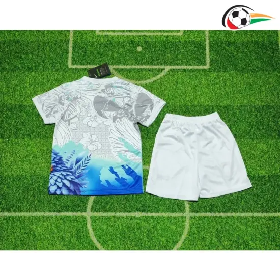 Camisa Brasil 2026 Edição Especial com Estampa de Papagaio Infantil Branco/Azul