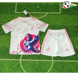 Camisa Japón 2026 Edição Especial com Estampa de Coruja Infantil Branco/Rosa