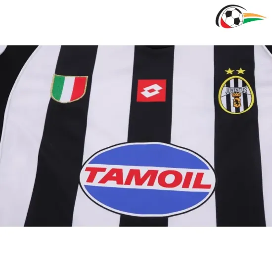 Camisa Juventus Home 2002/03 Retrô Infantil Preto/Branco