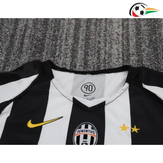 Camisa Juventus Home 2004/05 Retrô Infantil Preto/Branco