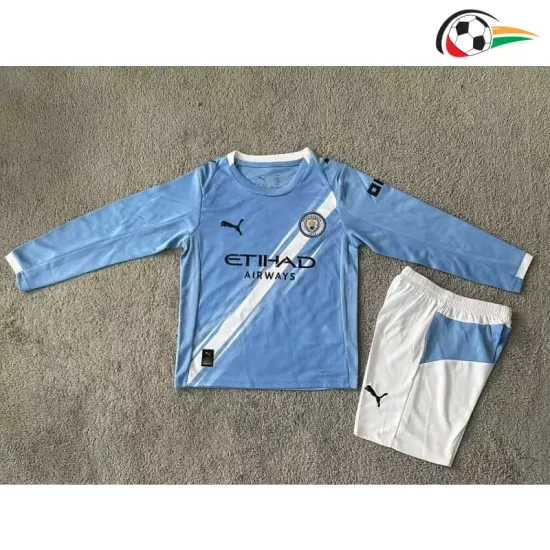Camisa Manchester City Home 2025/2026 Infantil ML Azul