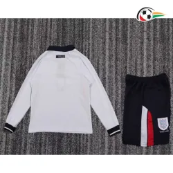 Camisa Retrô Titular Infantil Inglaterra 1998 Branco Manga Longa
