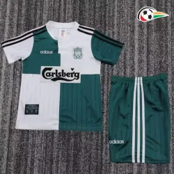 Camisa Retrô Reserva Infantil Liverpool 1995/96 Branco/Verde