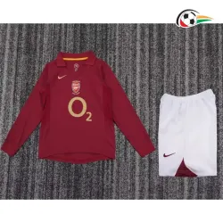 Camisa Retrô Titular Infantil Arsenal 2005/06 Vermelho Manga Longa