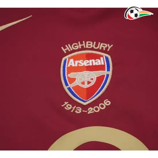 Camisa Retrô Titular Infantil Arsenal 2005/06 Vermelho Manga Longa