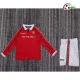 Camisa Retrô Titular Infantil Manchester United 1989/99 Vermelho Manga Longa