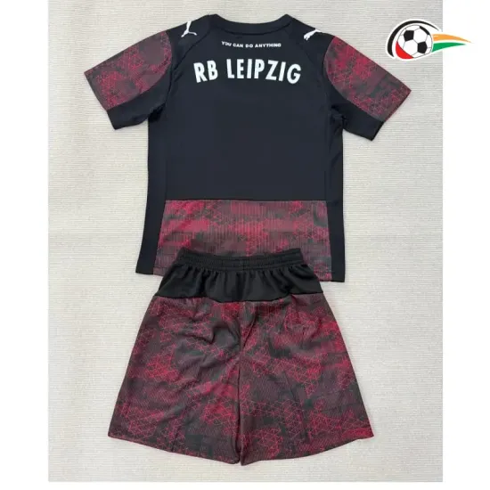 Camisa Alternativa Infantil Leipzig 2025/2026 Vermelho/Preto
