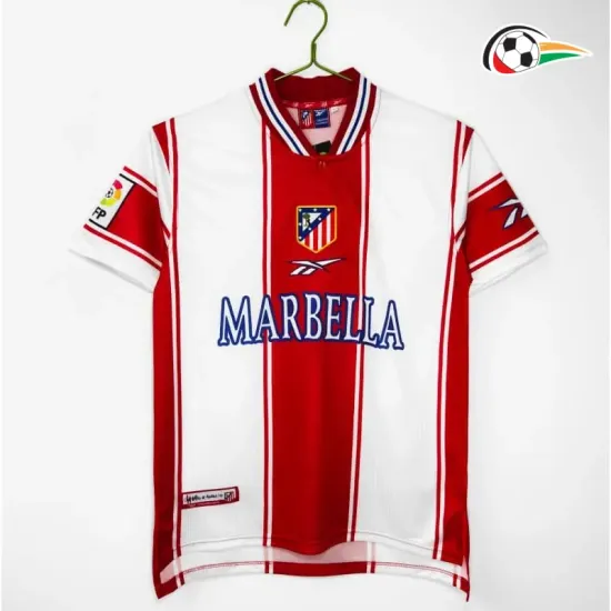 Camisa Retrô Titular Atletico de Madrid 1999/00 Branco/Vermelho