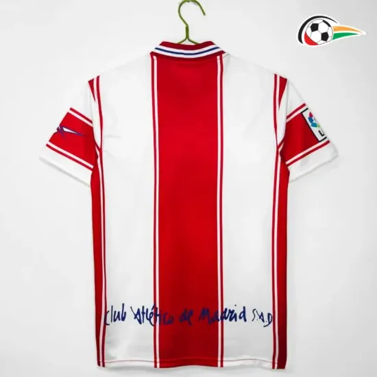 Camisa Retrô Titular Atletico de Madrid 1999/00 Branco/Vermelho