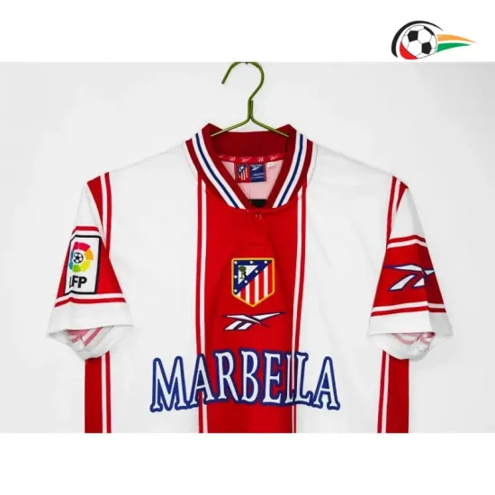 Camisa Retrô Titular Atletico de Madrid 1999/00 Branco/Vermelho