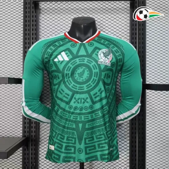 Camisa Versão Jogador México 2026 Verde Manga Longa