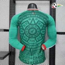 Camisa Versão Jogador México 2026 Verde Manga Longa