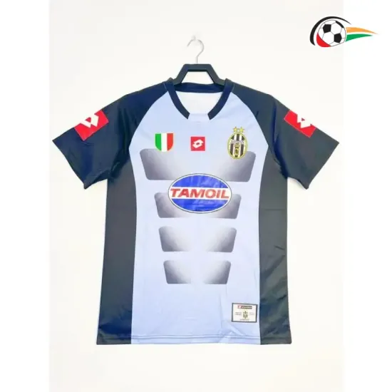 Camiseta Retrô de Goleiro Juventus 2002/03 Branco/Azul Marinho