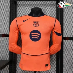 Camisa Barcelona Third 2025/2026 Versão Jogador ML Laranja