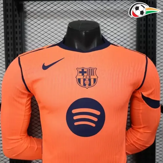 Camisa Barcelona Third 2025/2026 Versão Jogador ML Laranja