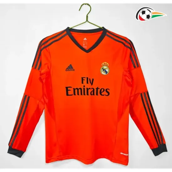 Camisa Retrô Alternativa Real Madrid 2013/14 Laranja Manga Longa