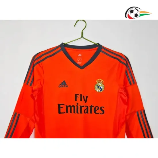 Camisa Retrô Alternativa Real Madrid 2013/14 Laranja Manga Longa