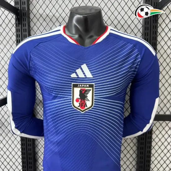 Camisa Titular Versão Jogador Japón 2026 Azul Manga Longa