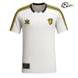 Camisa Retrô Manchester United 2025/26 Branco/Amarelo