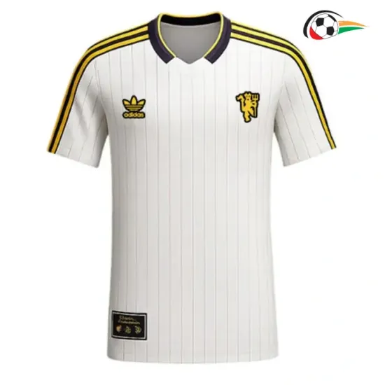Camisa Retrô Manchester United 2025/26 Branco/Amarelo