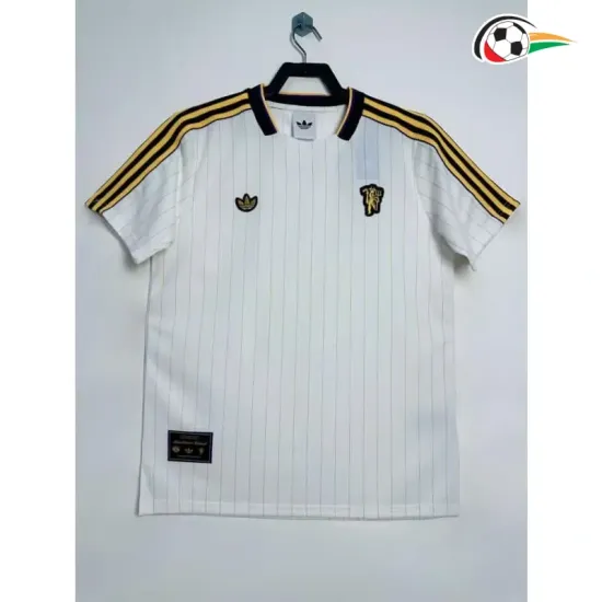 Camisa Retrô Manchester United 2025/26 Branco/Amarelo
