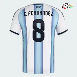 Camisa Titular E.Fernández 8 Argentina 2026 Azul/Branco
