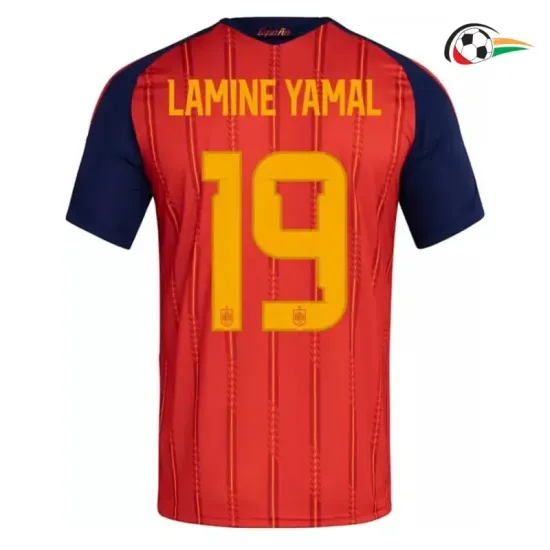 Camisa Titular Lamine Yamal 19 España 2026 Vermelho/Azul