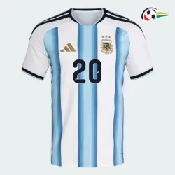 Camisa Titular Mac Allister 20 Argentina 2026 Azul/Branco
